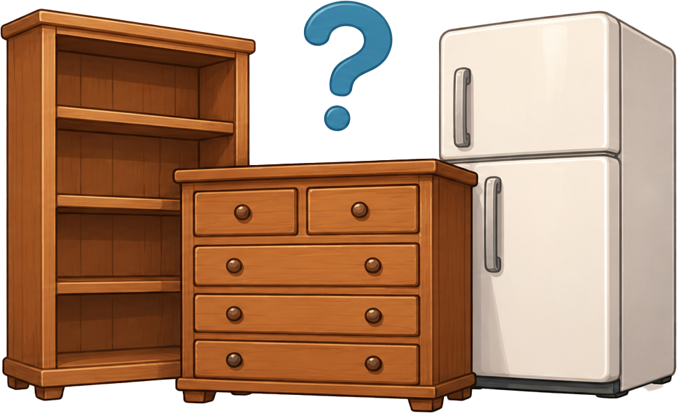 家具処分に悩むイラスト