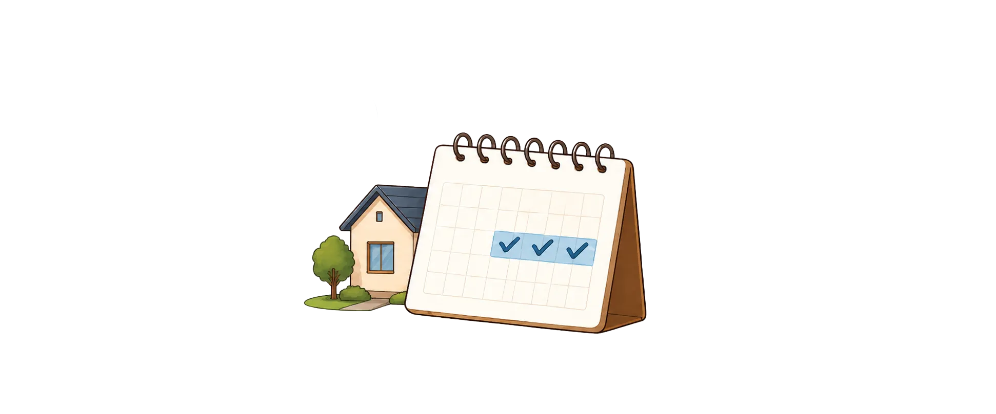 引越し当日の予定を確認するイラスト